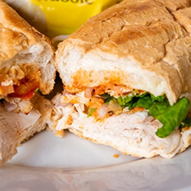 Large Greek Roasted Chicken Po’boy.