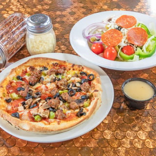 Lunch Gourmet Pizza and Salad