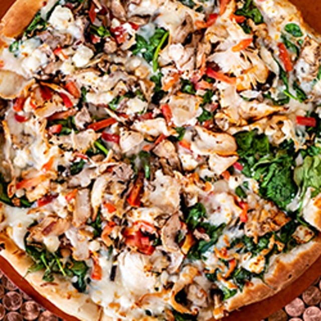 White Gourmet Pizza.
